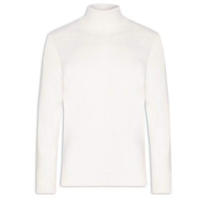 Suéter Masculino Gola Alta Com Blend De Lã E Cashmere - Off White