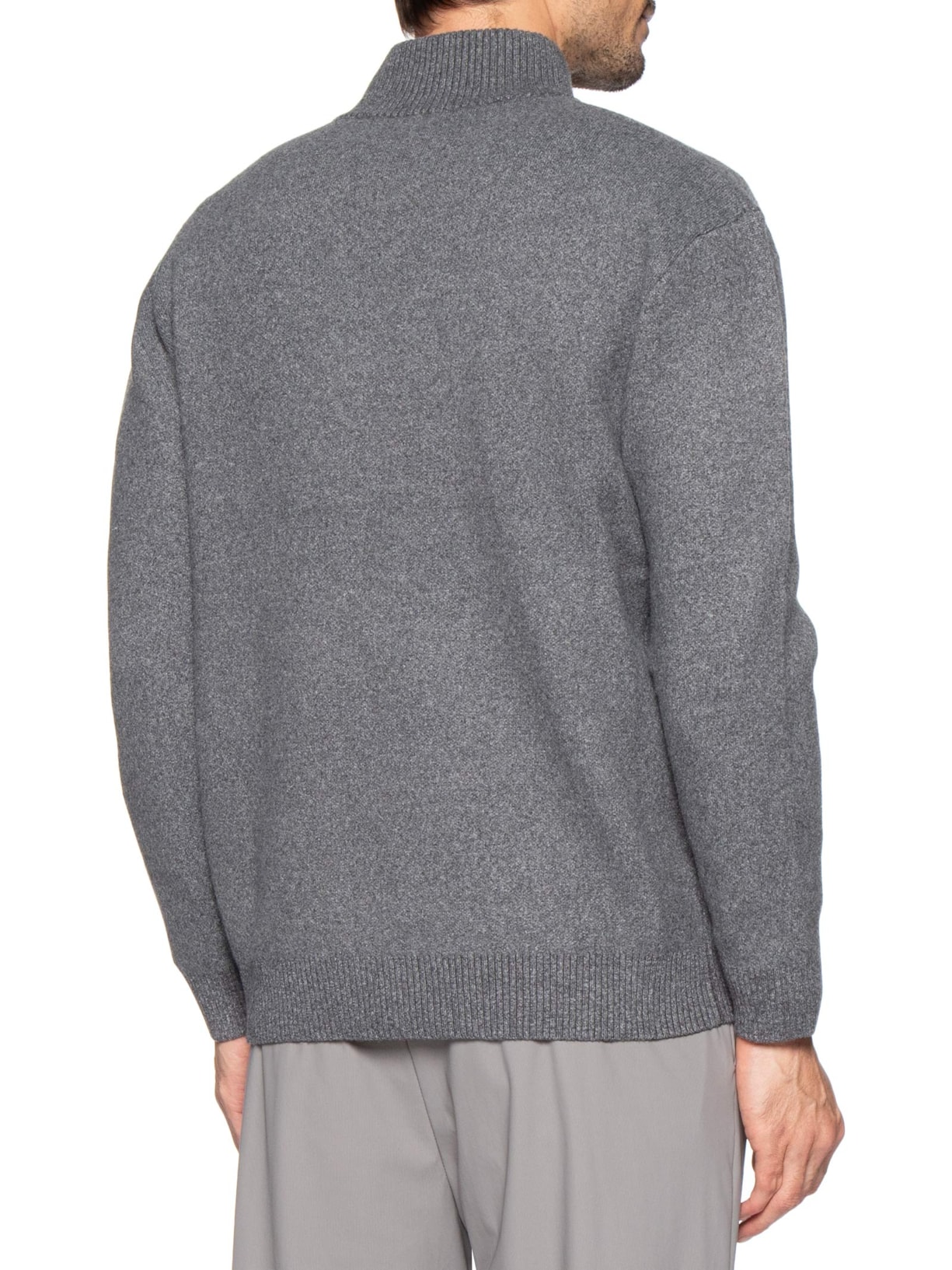 Suéter Masculino Gola Alta Com Zíper Cinza '2 Essential