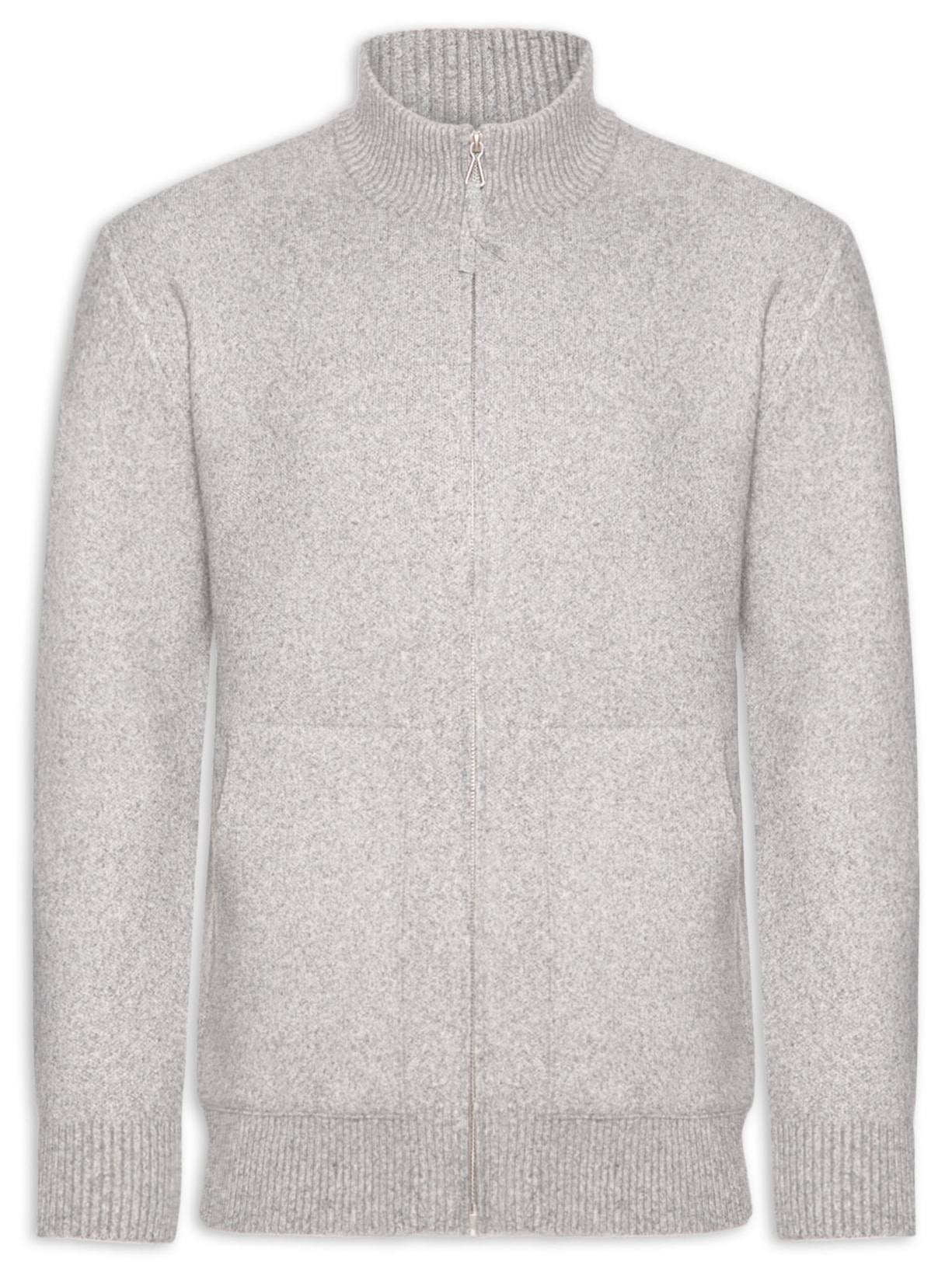 Suéter Masculino Gola Alta Com Zíper Cinza '2 Essential