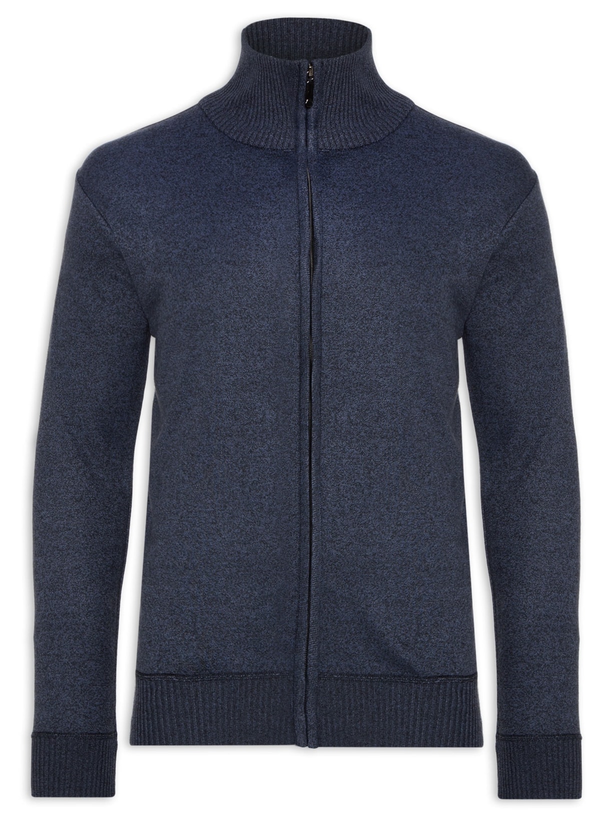 Suéter Masculino Gola Alta De Zíper - Azul