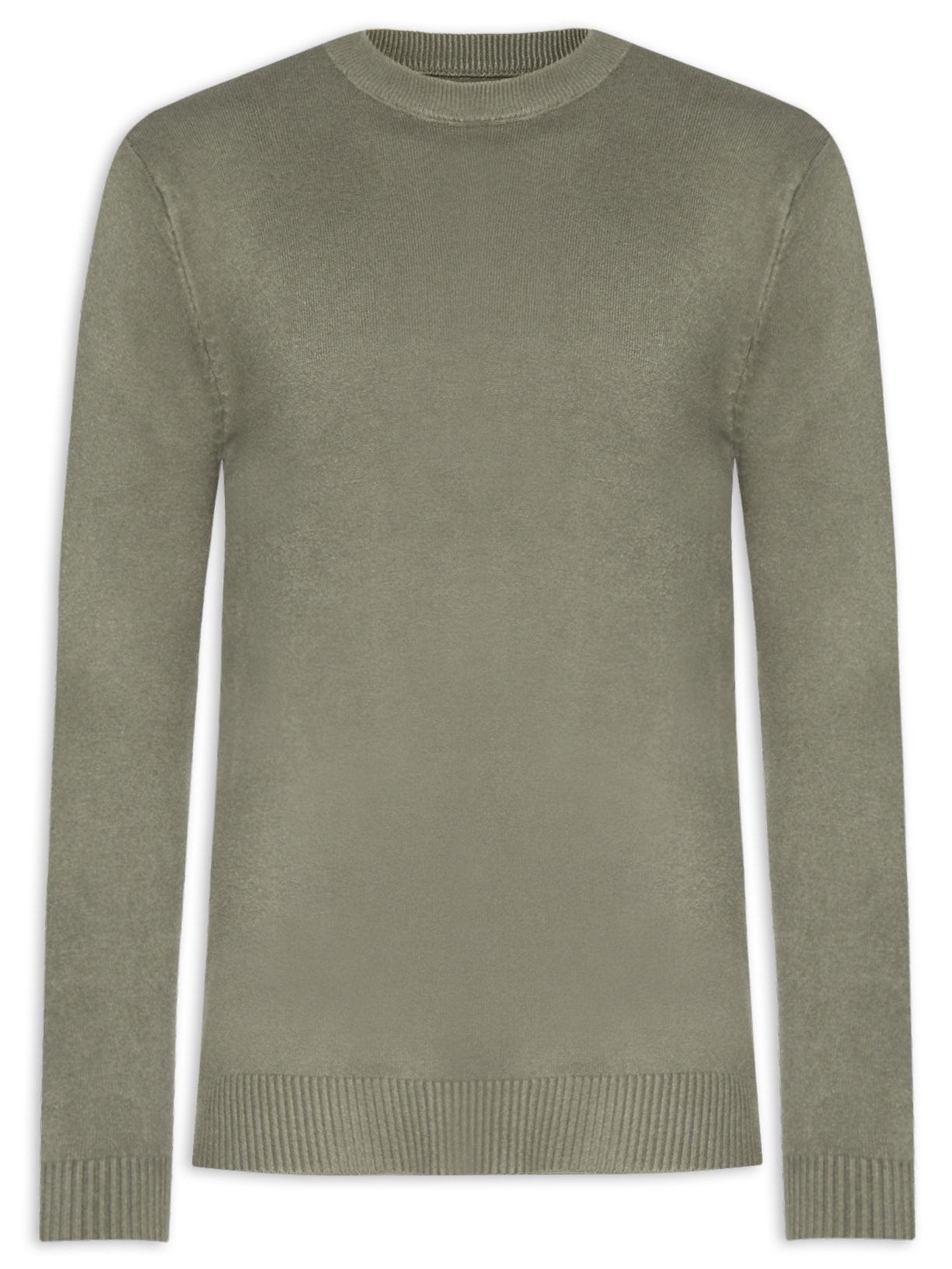 Suéter Masculino Gola Arredondada em Modal - Verde