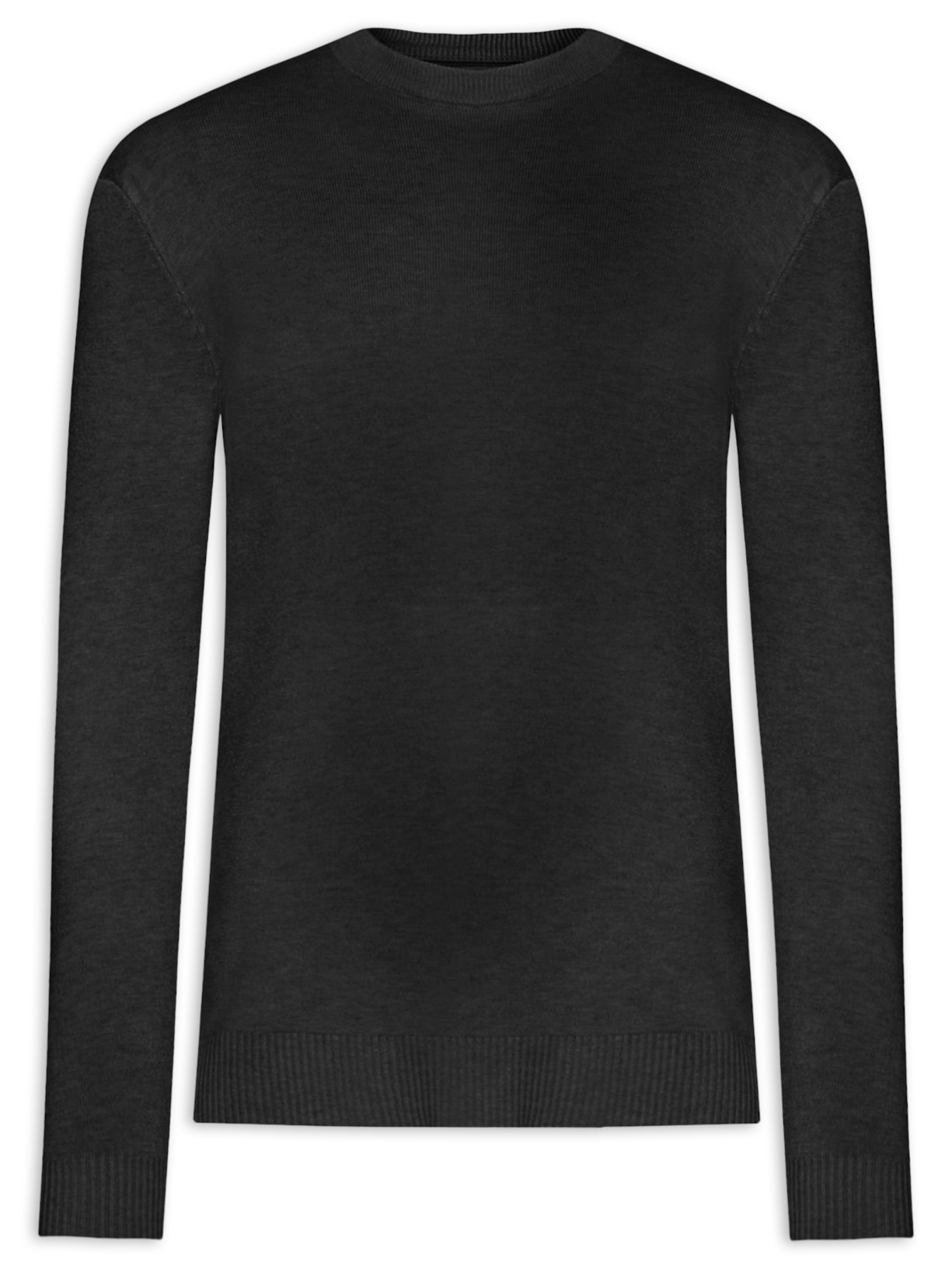 Suéter Masculino Gola Arredondada - Preto