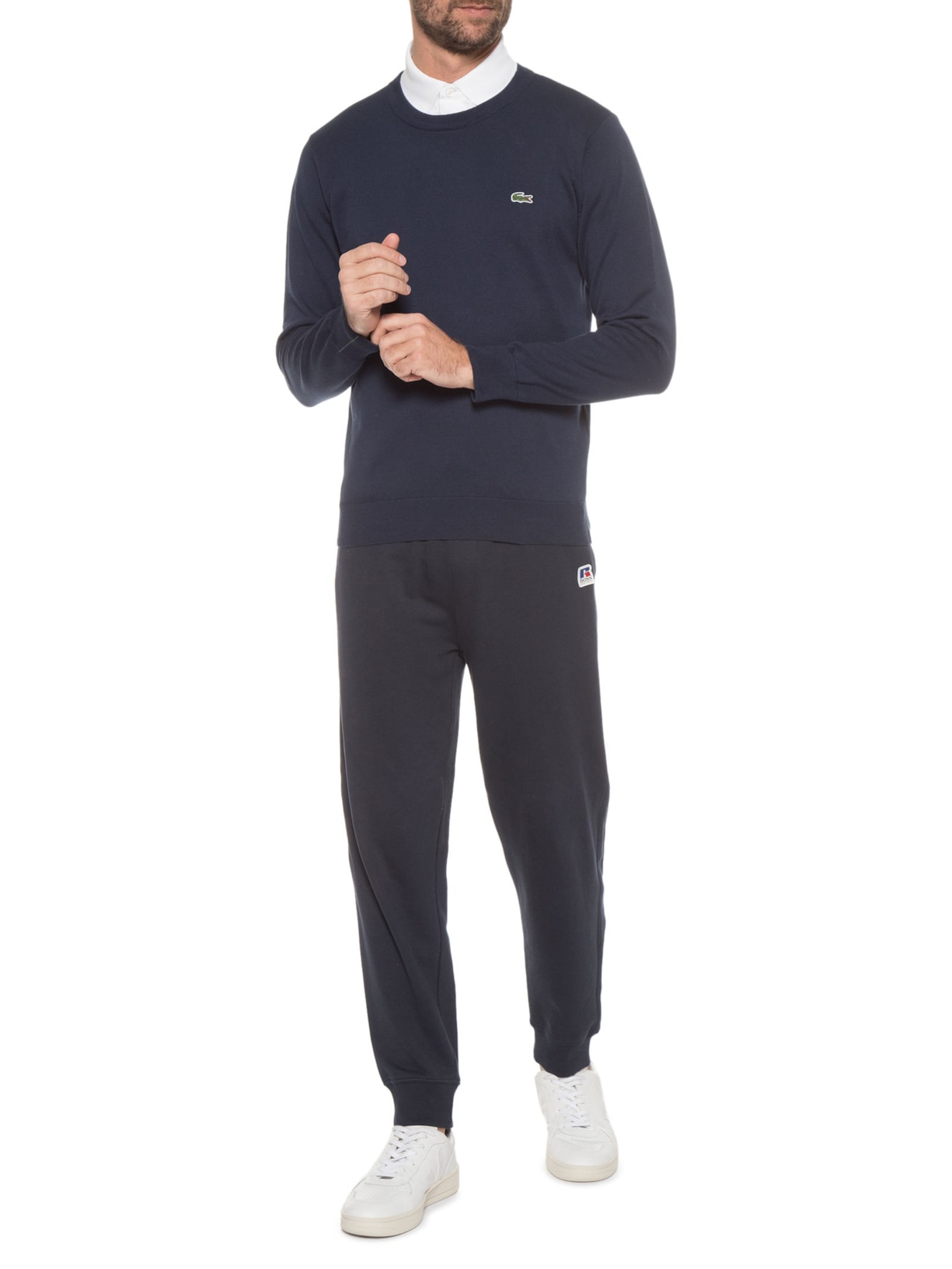 Suéter Masculino Gola Careca Azul Lacoste