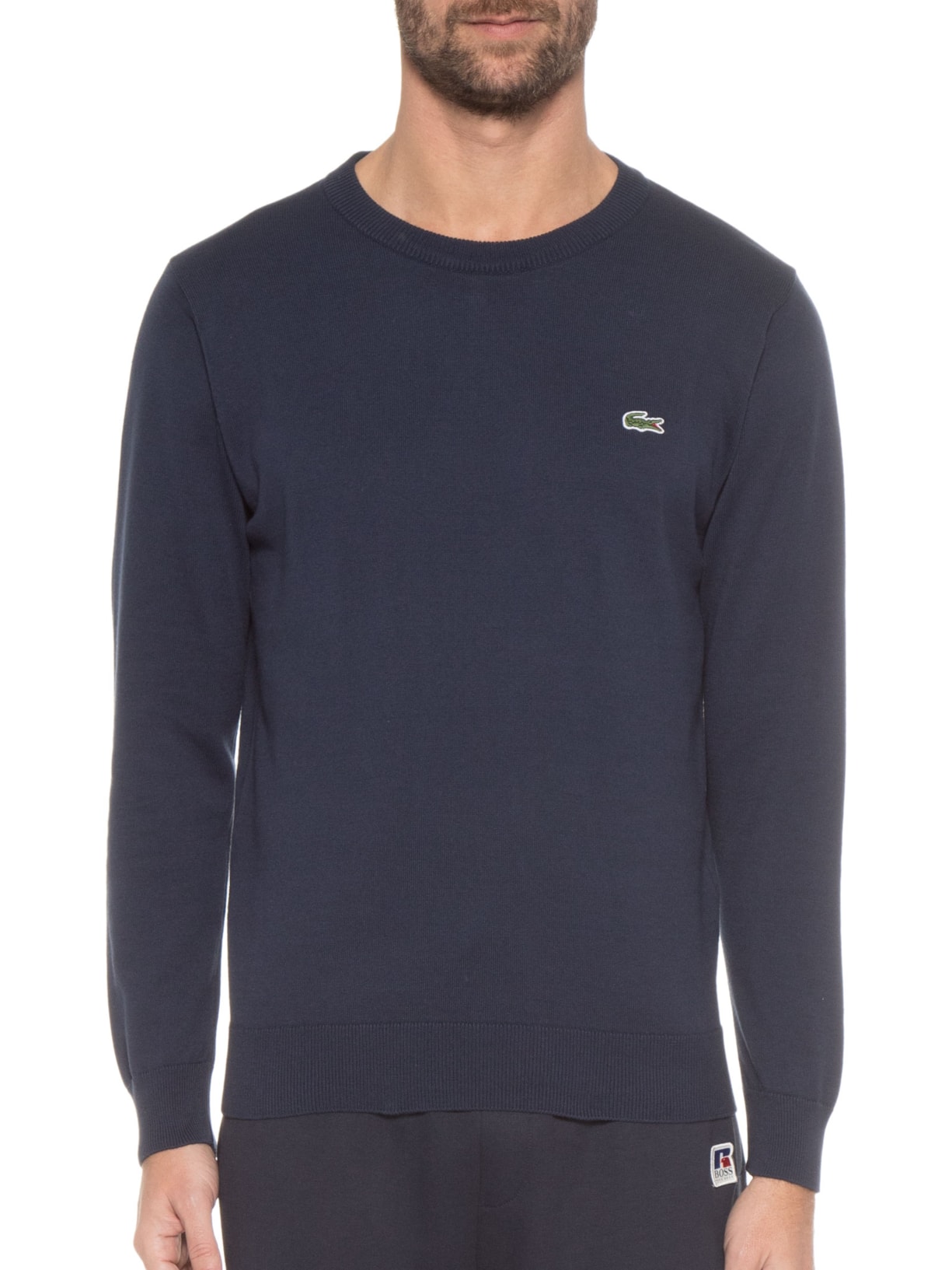 Suéter Masculino Gola Careca Azul Lacoste