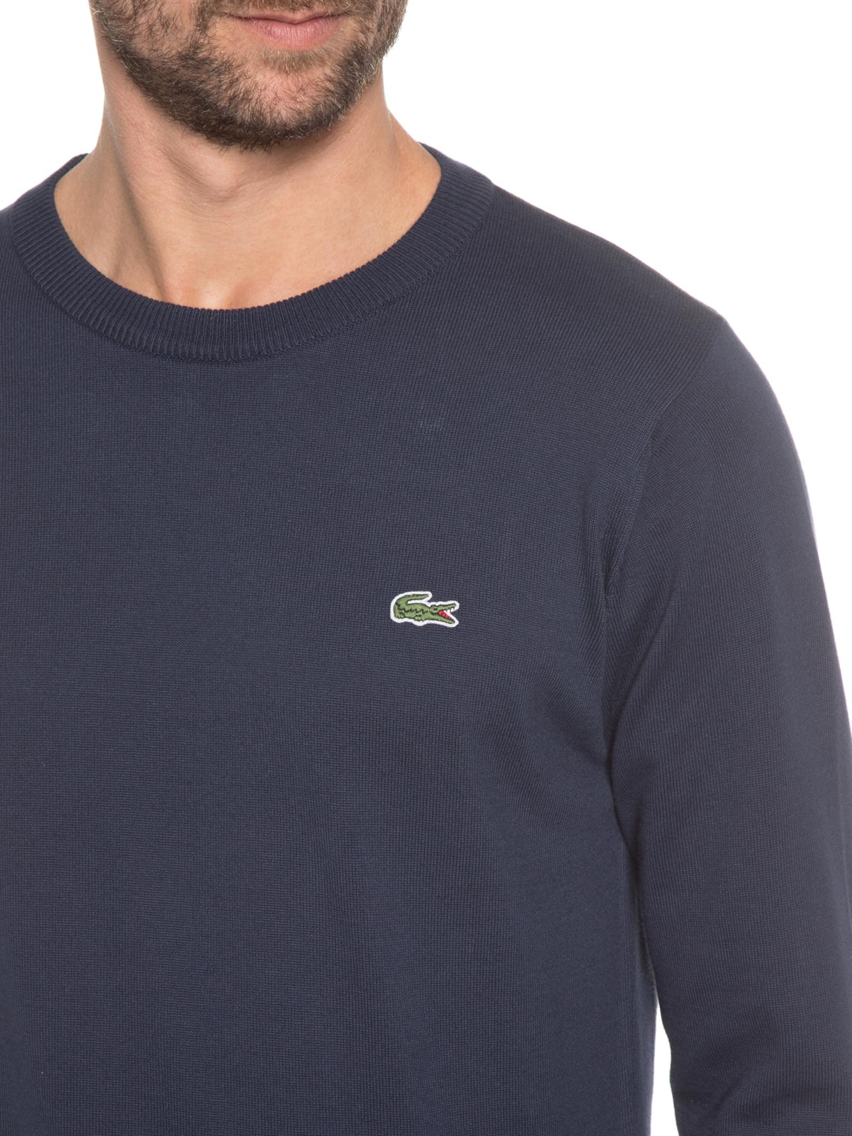 Suéter Masculino Gola Careca Azul Lacoste