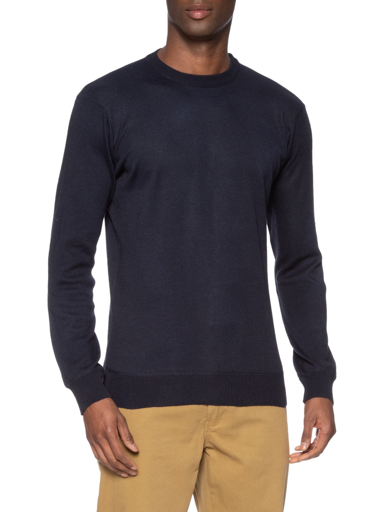 Suéter Masculino Gola Careca Azul '2 Essential