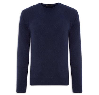 Suéter Masculino Gola Careca Cashmere - Azul