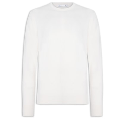 Suéter Masculino Gola Careca Cashmere - Branco