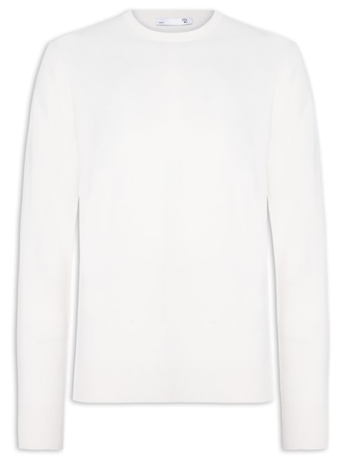 Suéter Masculino Gola Careca Cashmere - Branco