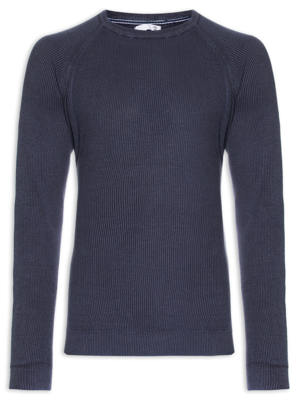 Suéter Masculino Gola Careca Estonada - Azul