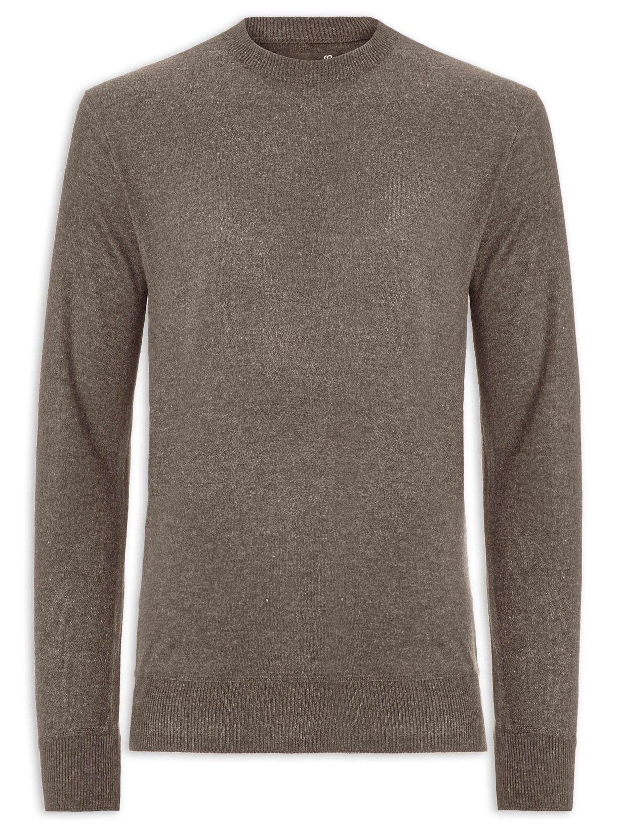 Suéter Masculino Gola Careca Marrom '2 Essential