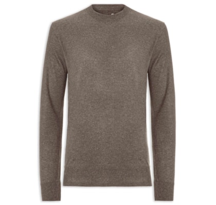 Suéter Masculino Gola Careca - Marrom