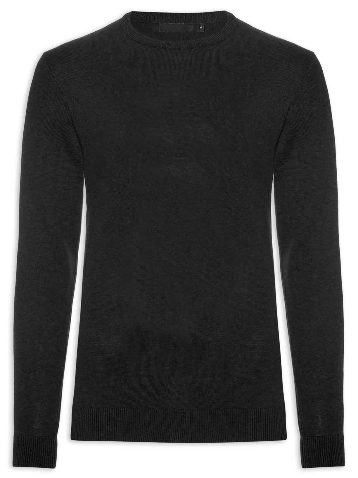 Suéter Masculino Gola Careca - Preto