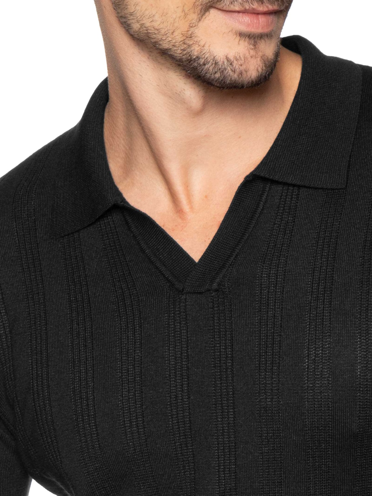 Suéter Masculino Gola Colombiana Preto '2 Essential