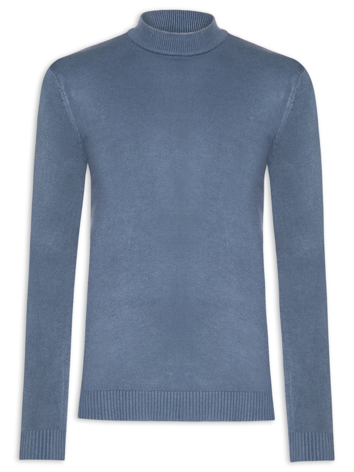 Suéter Masculino Gola Média em Modal - Azul