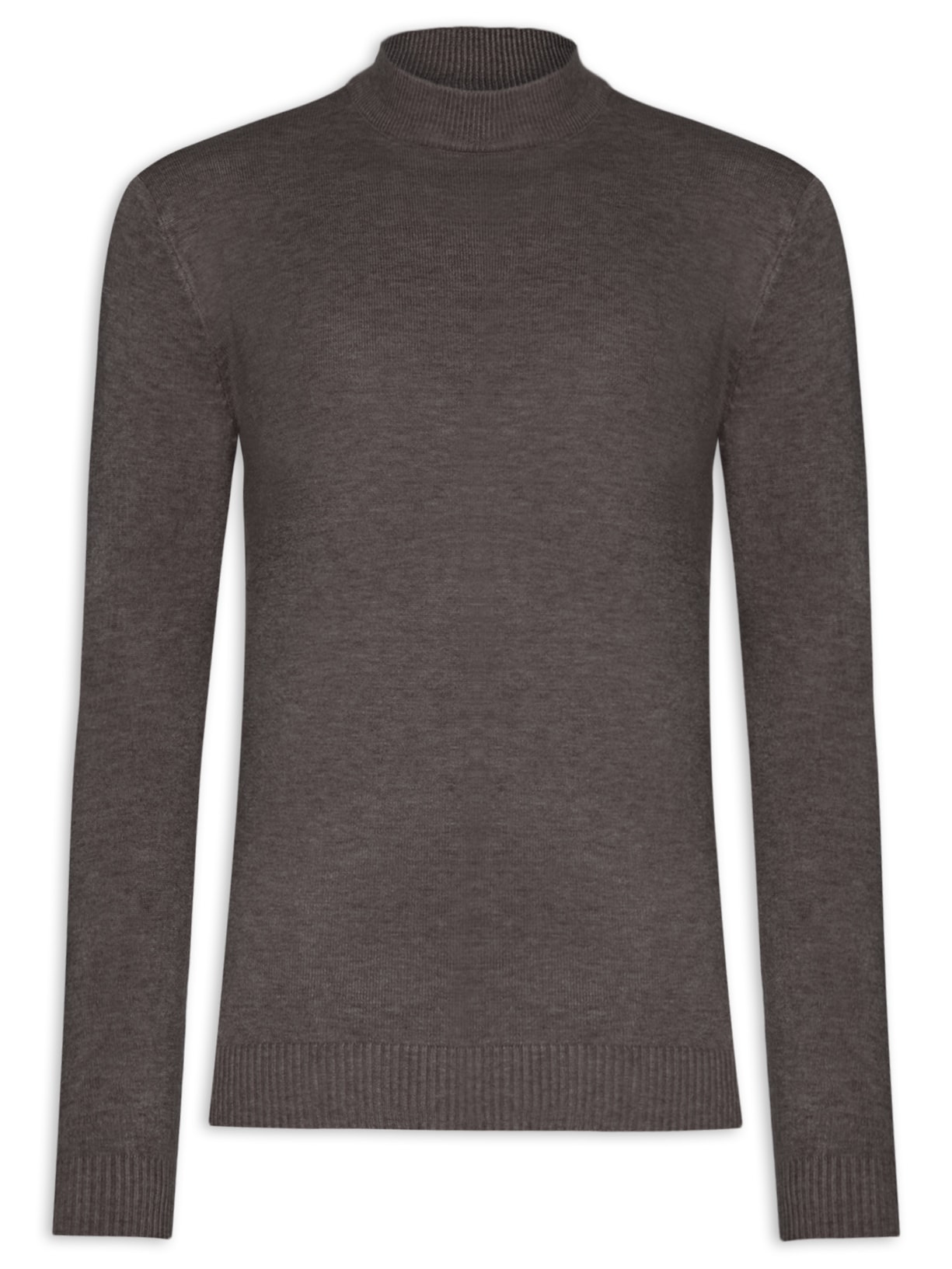 Suéter Masculino Gola Média em Modal - Cinza