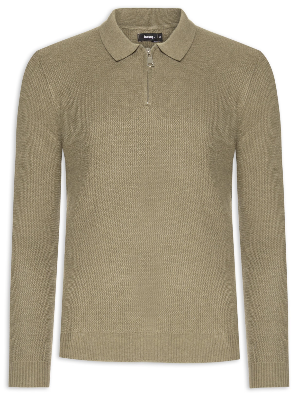 Suéter Masculino Gola Polo Em Modal - Verde