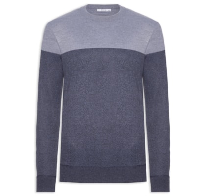 Suéter Masculino Gola Redonda 2 Cores - Azul