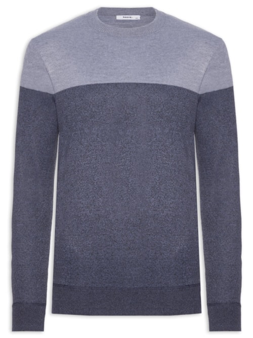 Suéter Masculino Gola Redonda 2 Cores - Azul