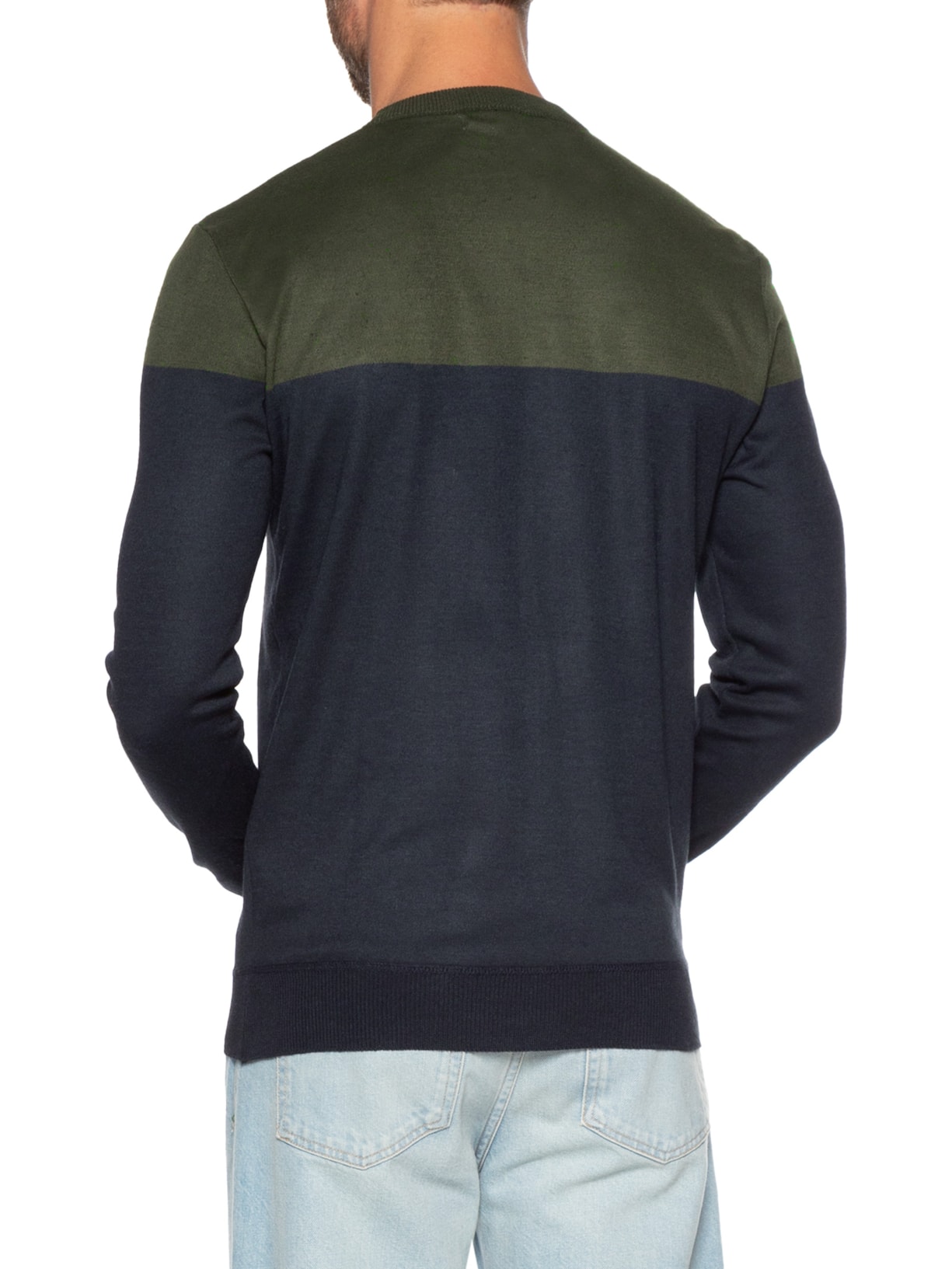 Suéter Masculino Gola Redonda 2 Cores Verde Basiq Men