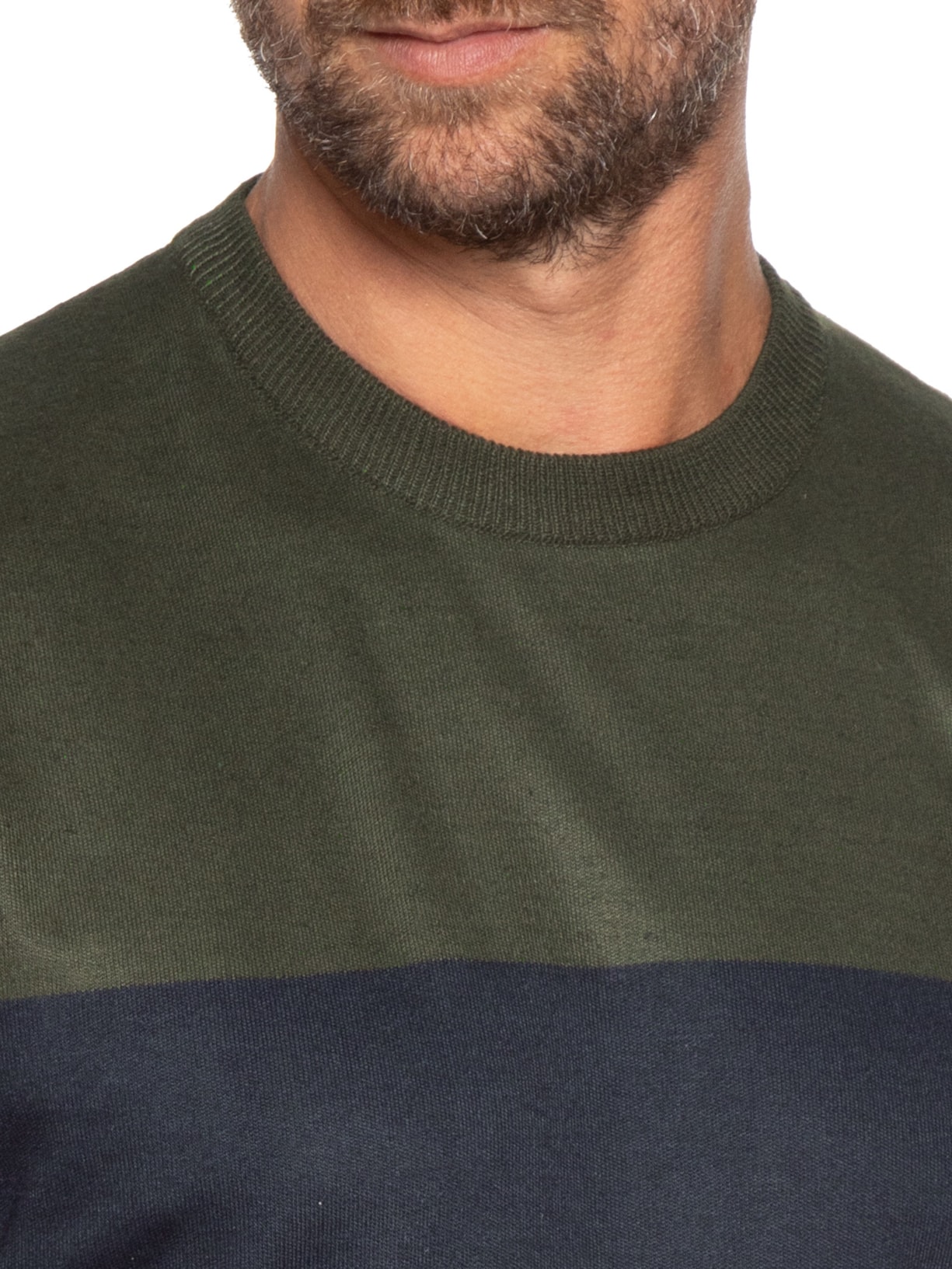 Suéter Masculino Gola Redonda 2 Cores Verde Basiq Men