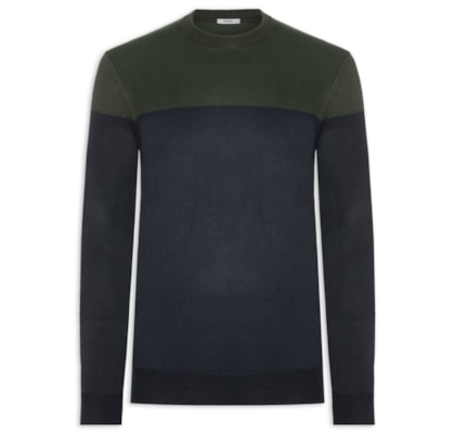 Suéter Masculino Gola Redonda 2 Cores - Verde