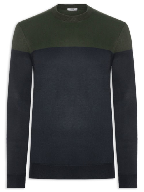 Suéter Masculino Gola Redonda 2 Cores - Verde