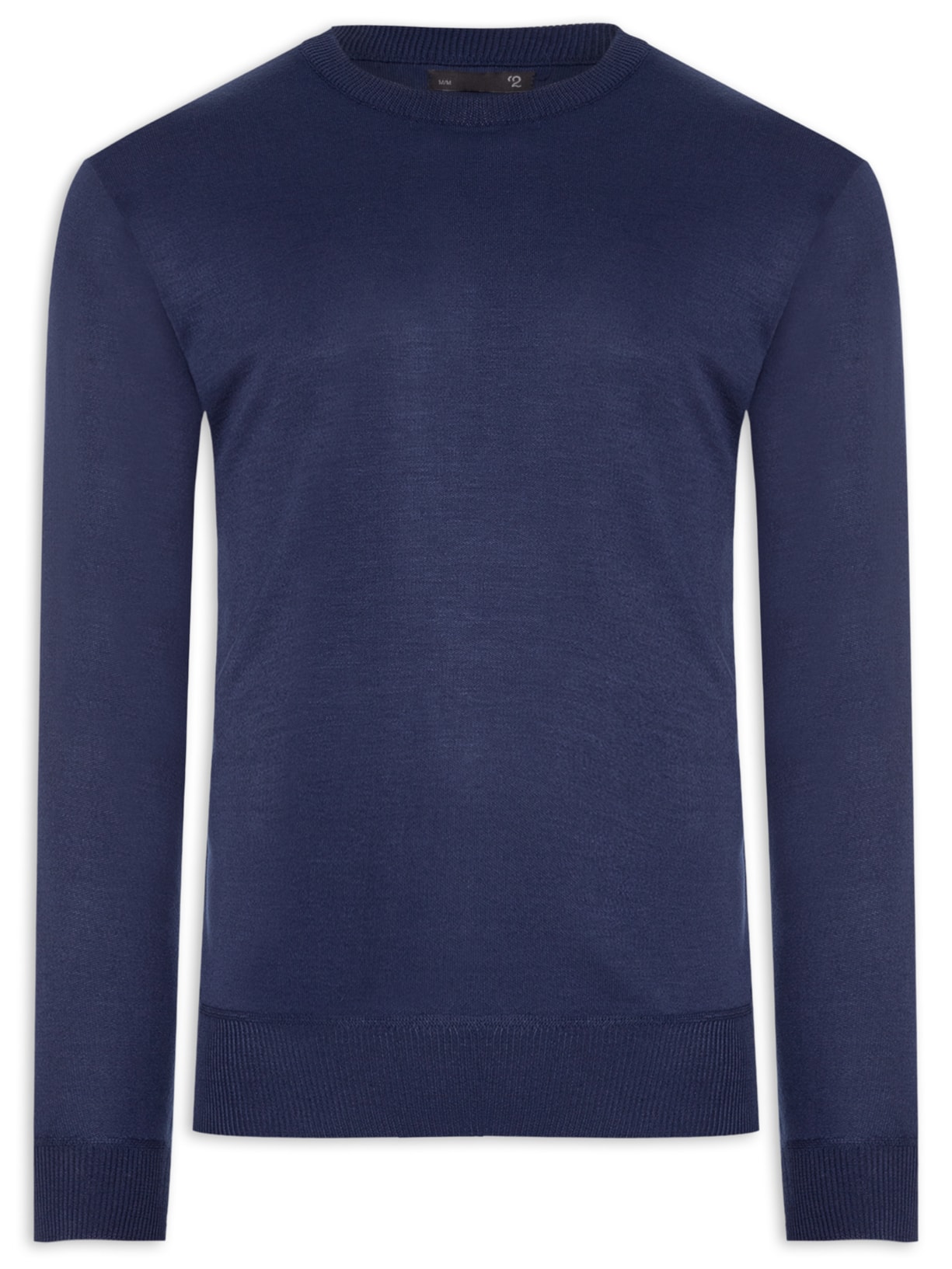 Suéter Masculino Gola Redonda Básica - Azul