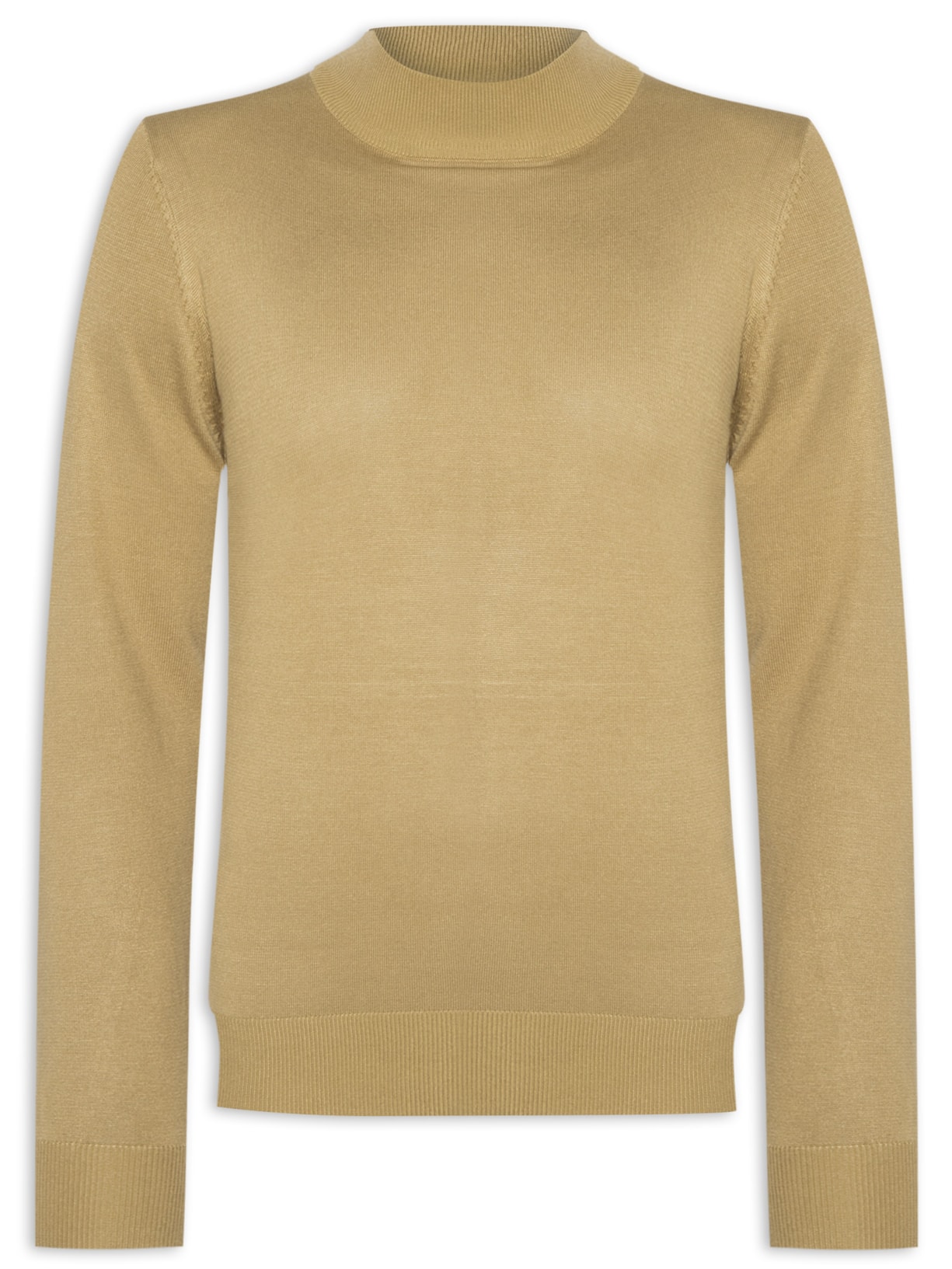 Suéter Masculino Gola Redonda Básica - Bege