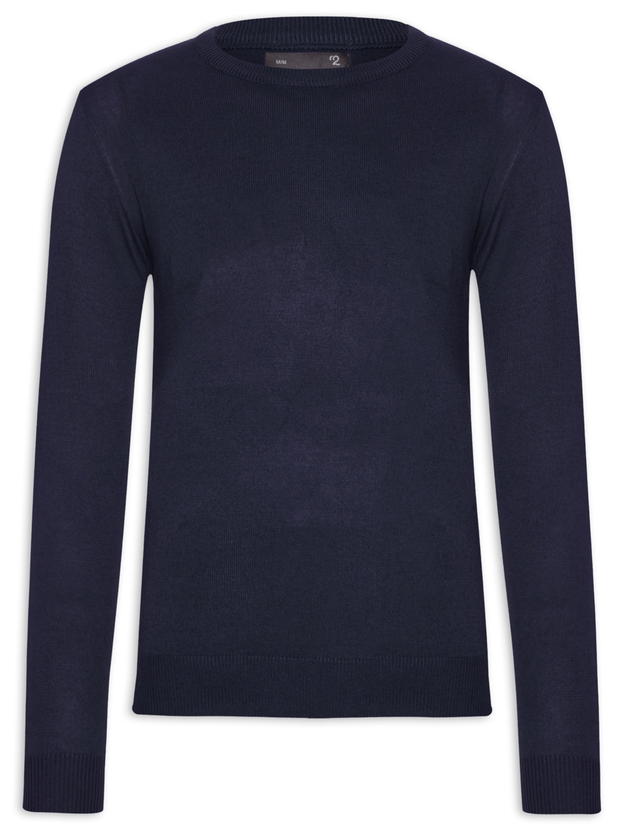 Suéter Masculino Gola Redonda Básico - Azul