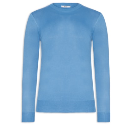 Suéter Masculino Gola Redonda Básico - Azul
