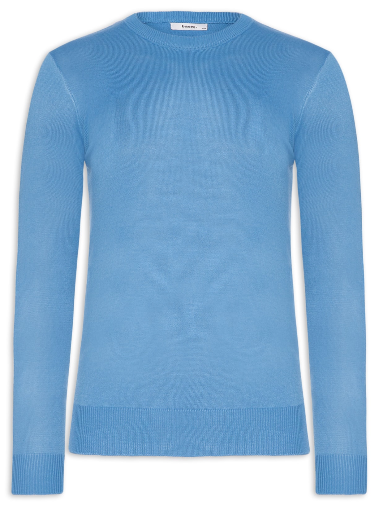 Suéter Masculino Gola Redonda Básico Azul Basiq Men