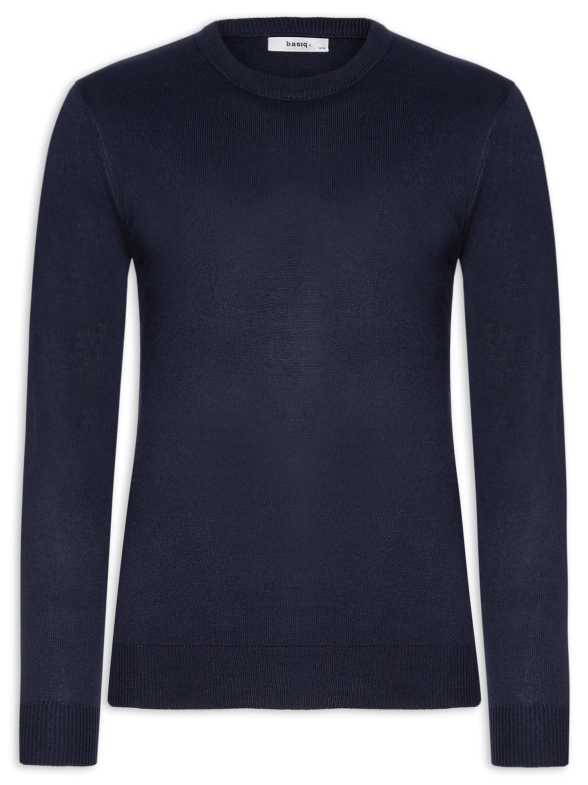 Suéter Masculino Gola Redonda Básico - Azul by BASIQ MEN