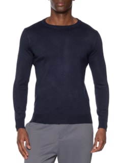 Suéter Masculino Gola Redonda Básico - Azul by BASIQ MEN