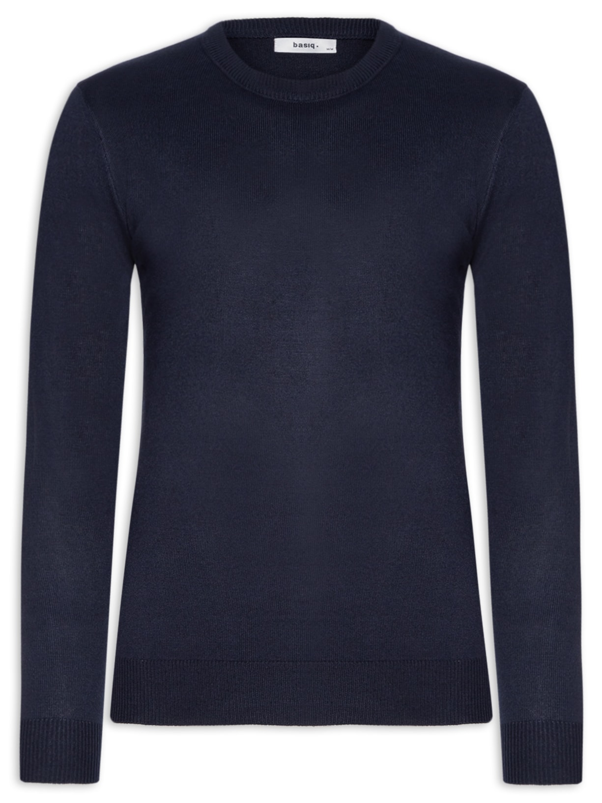 Suéter Masculino Gola Redonda Básico - Azul