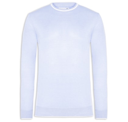 Suéter Masculino Gola Redonda Básico - Azul