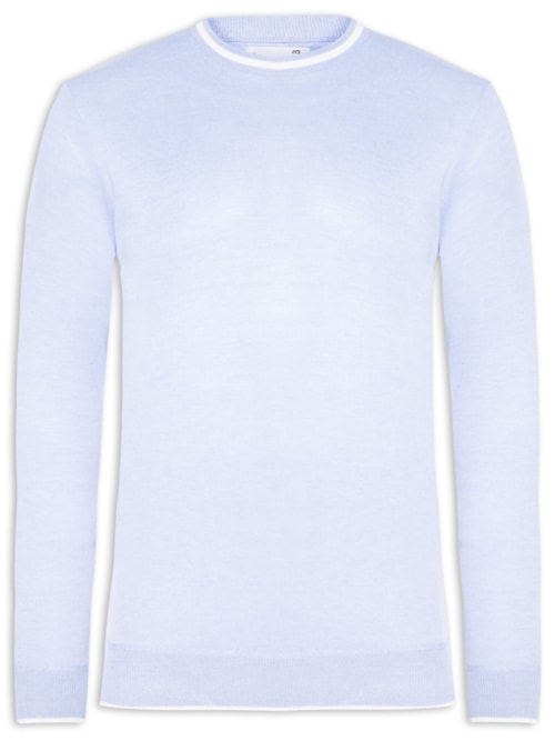 Suéter Masculino Gola Redonda Básico - Azul