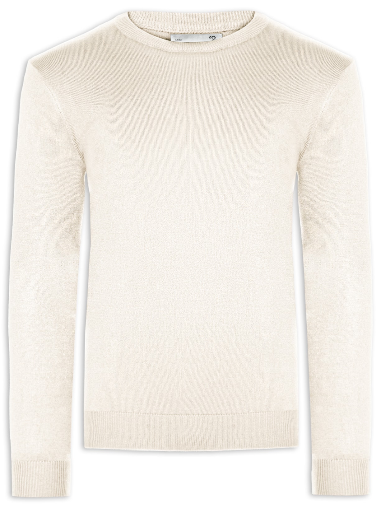 Suéter Masculino Gola Redonda Básico - Bege