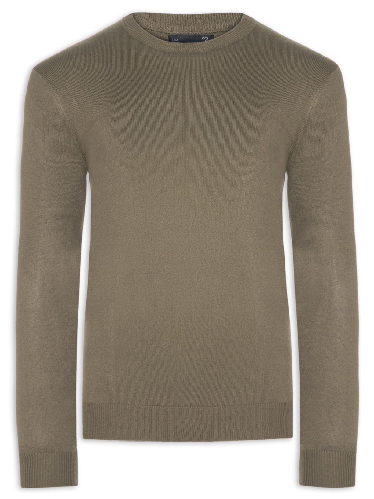 Suéter Masculino Gola Redonda Básico - Marrom