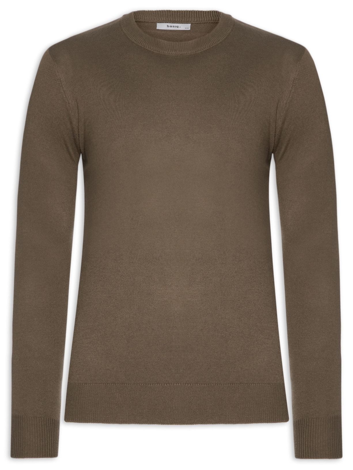 Suéter Masculino Gola Redonda Básico - Marrom