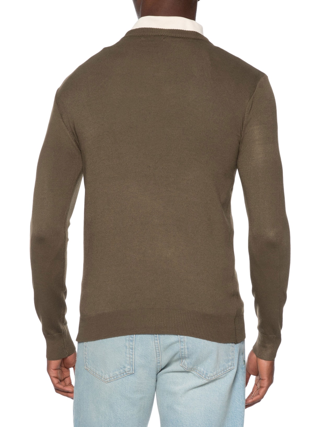 Suéter Masculino Gola Redonda Básico Marrom Basiq Men