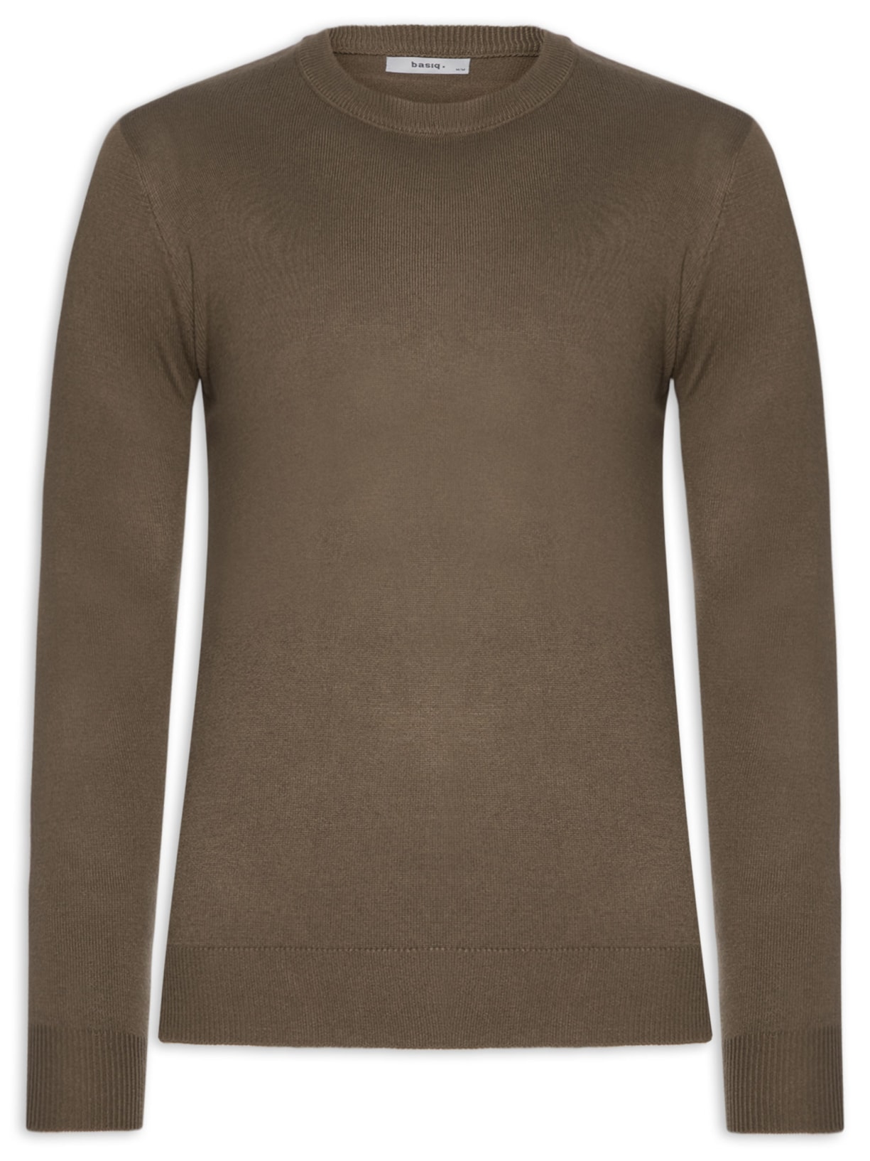 Suéter Masculino Gola Redonda Básico - Marrom