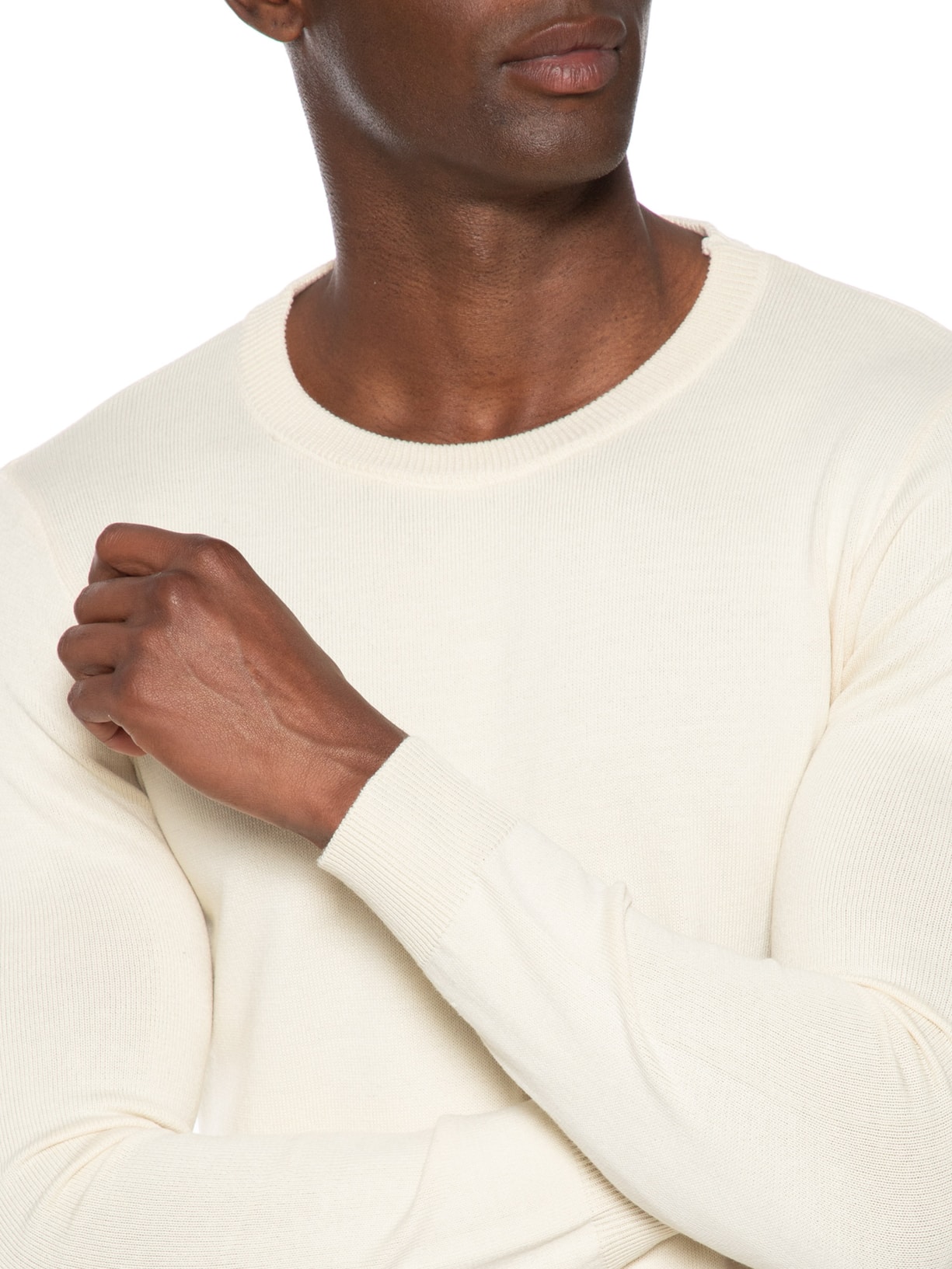 Suéter Masculino Gola Redonda Básico Off White Basiq Men