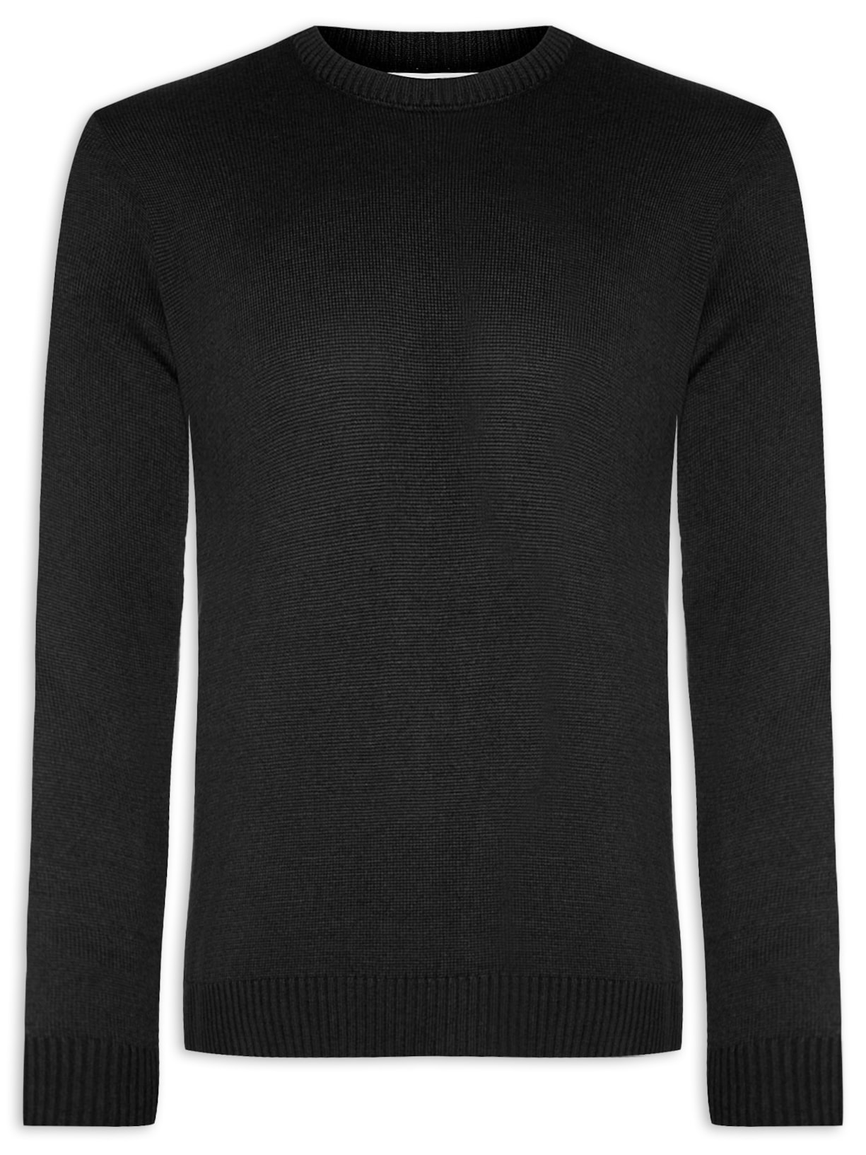 Suéter Masculino Gola Redonda Básico - Preto