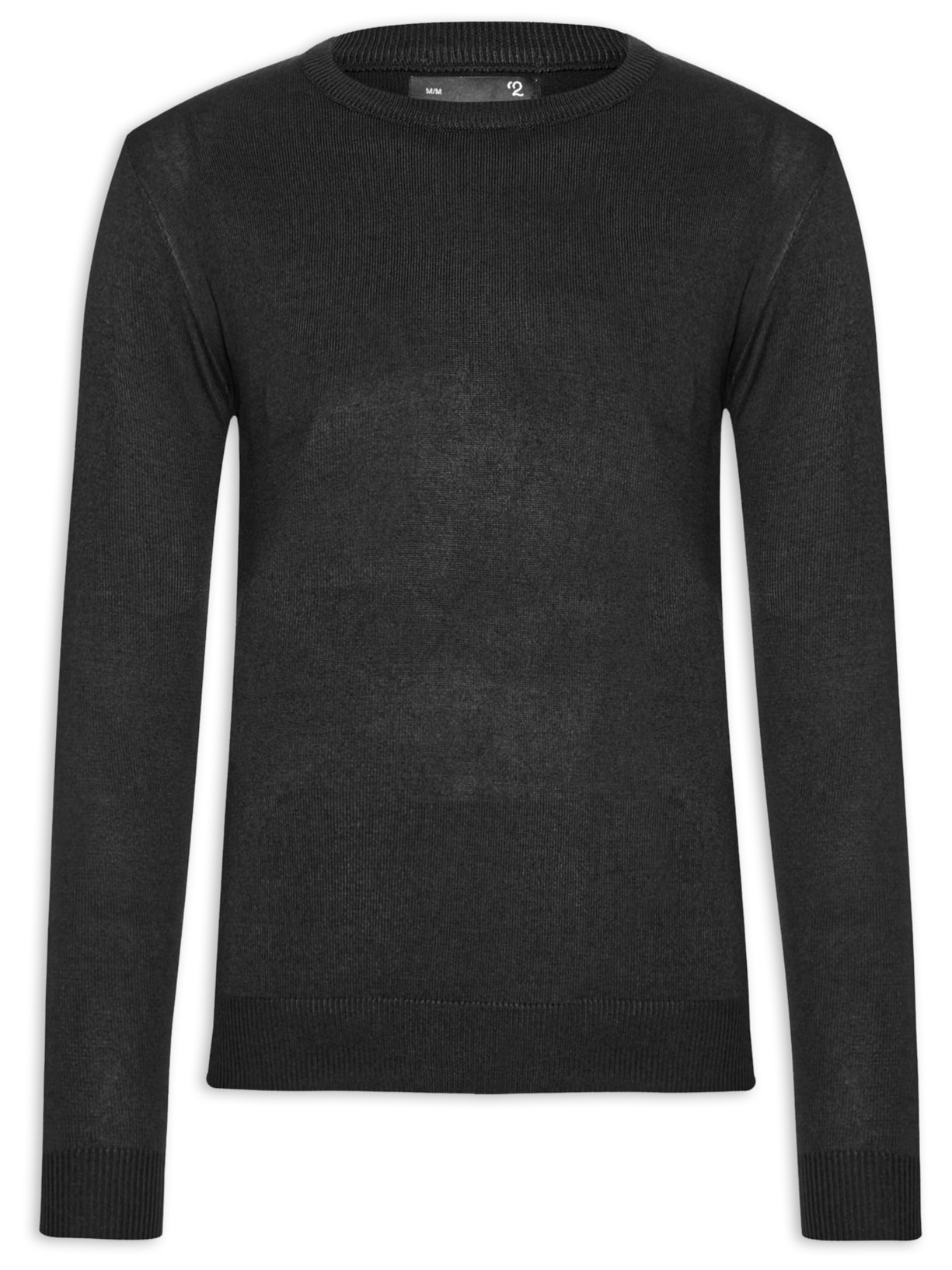 Suéter Masculino Gola Redonda Básico - Preto