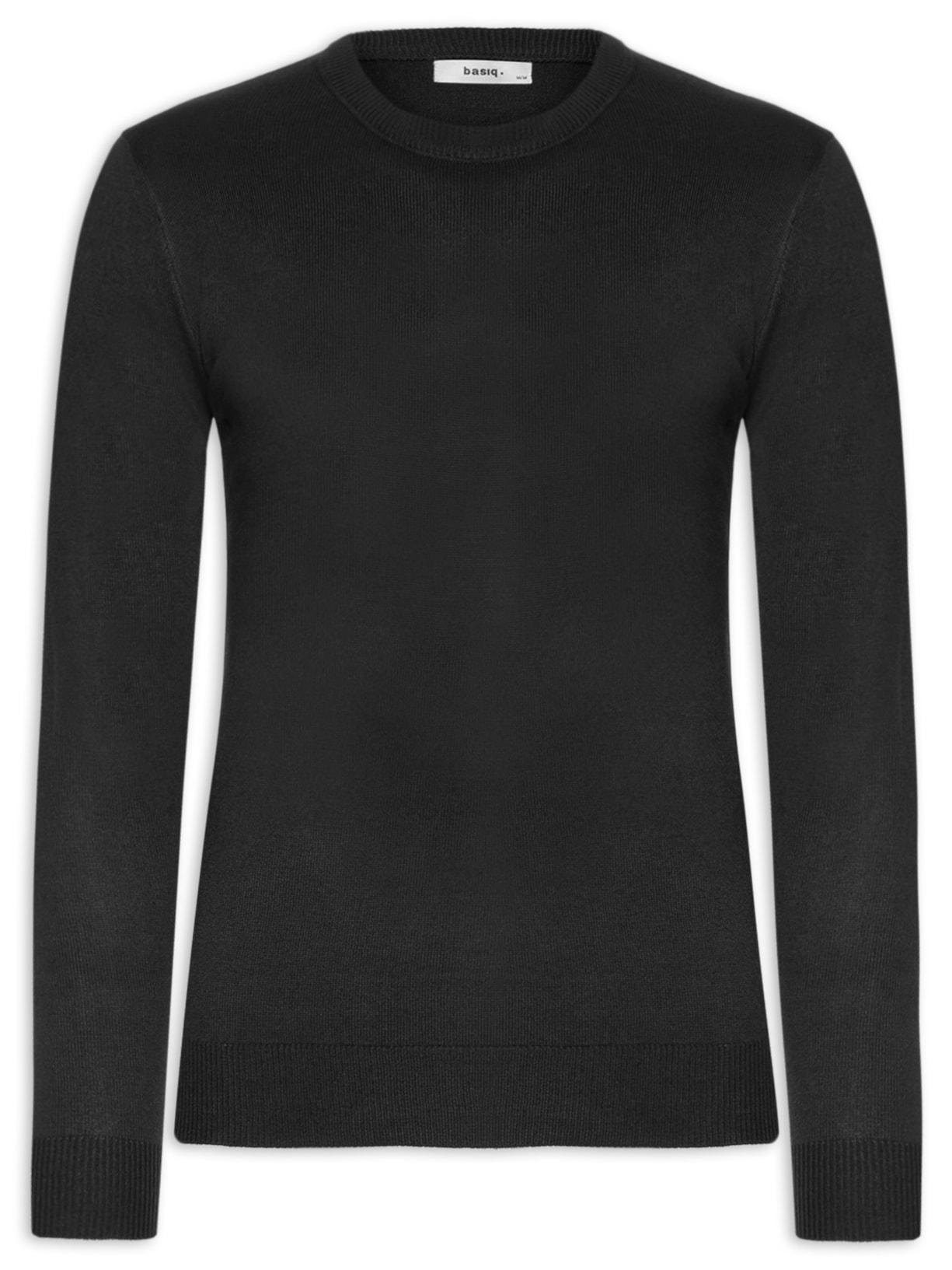 Suéter Masculino Gola Redonda Básico - Preto