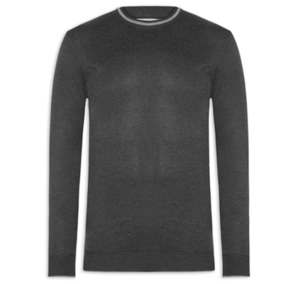 Suéter Masculino Gola Redonda Básico - Preto