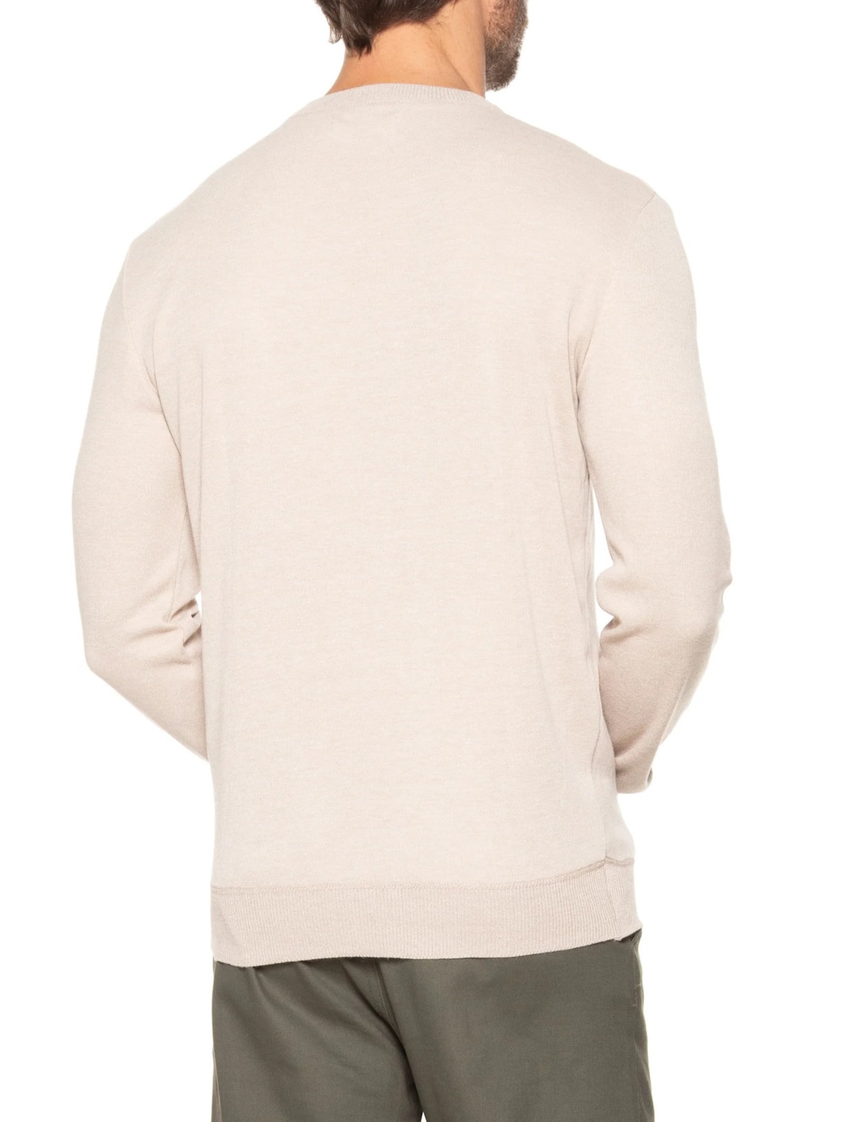 Suéter Masculino Gola Redonda Bege '2 Essential