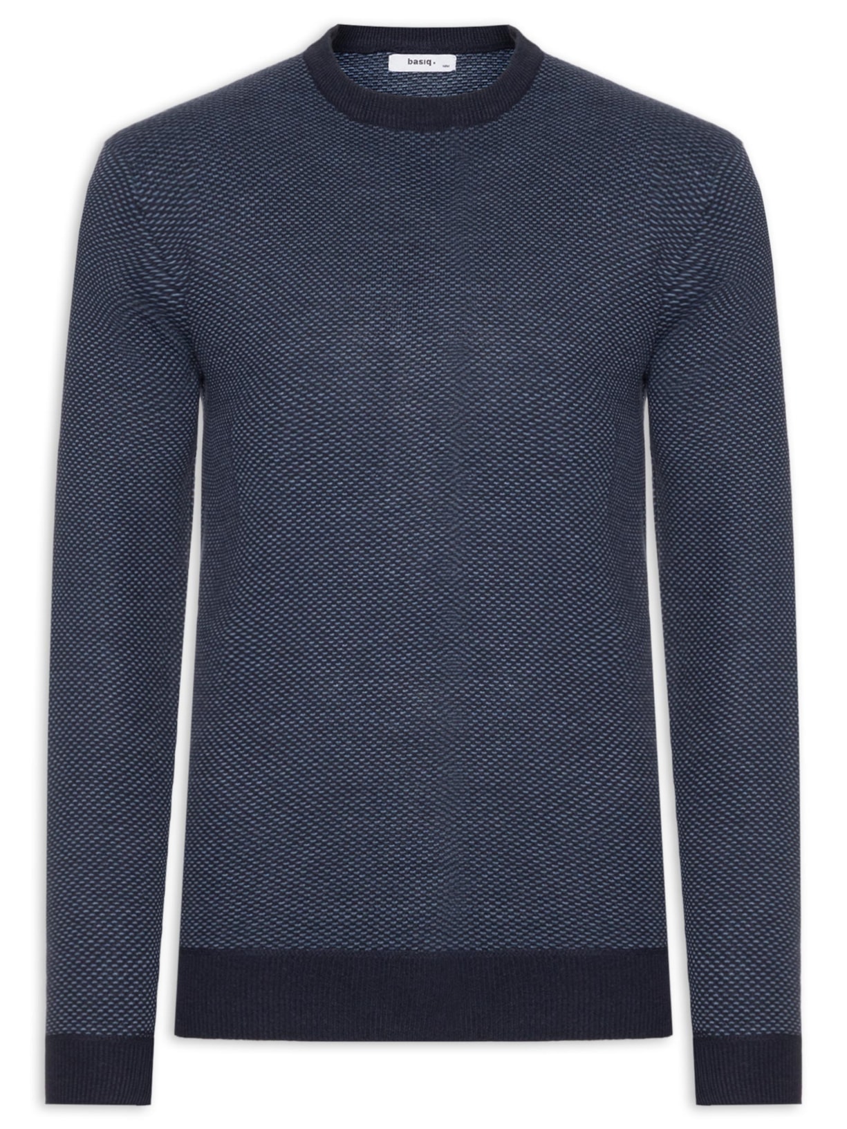 Suéter Masculino Gola Redonda Casual Azul Basiq Men