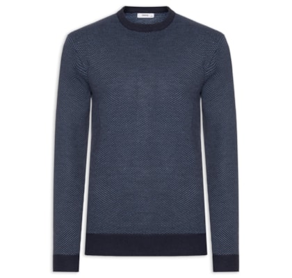 Suéter Masculino Gola Redonda Casual - Azul